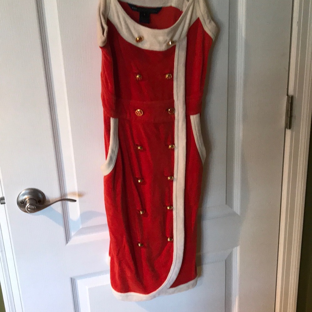 Orange terry cloth beach dress or casual coverup